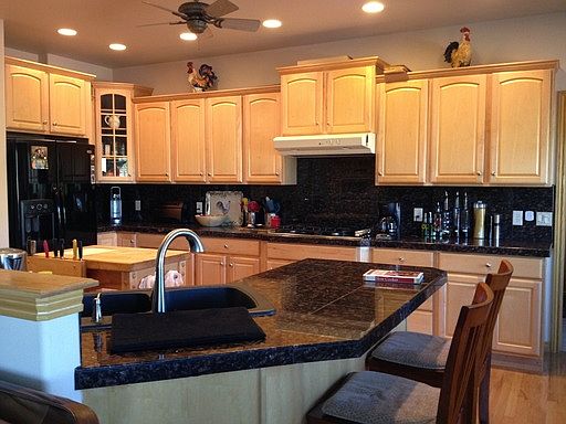 Granite tops in kitchen