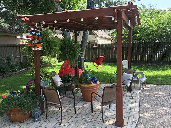 Pergola with gas fireplace