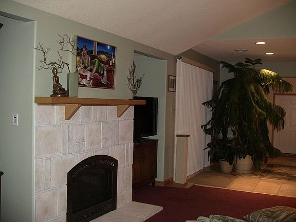 Living area with fireplace