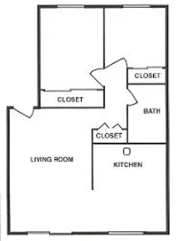Floor plan 2 Bedroom / 1 Bathroom (A)