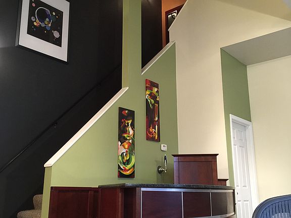 Cool architectural features and built-in bar