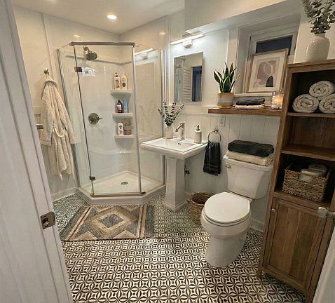 Staged photo of bathroom/possible layout