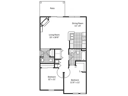 Floor plan Two Bed Garden