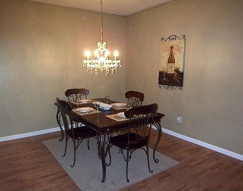 Dining with crystal chandelier