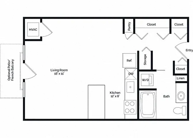Floor plan Studio E1