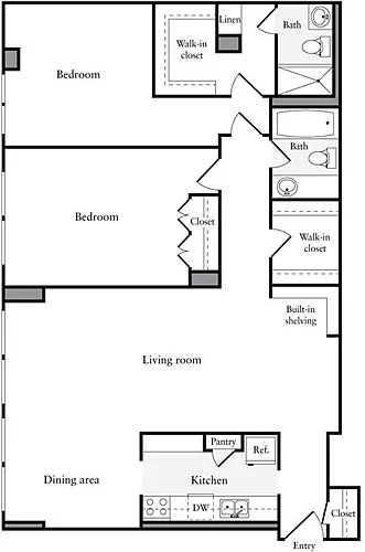 Floor plan 2 Bedrooms B