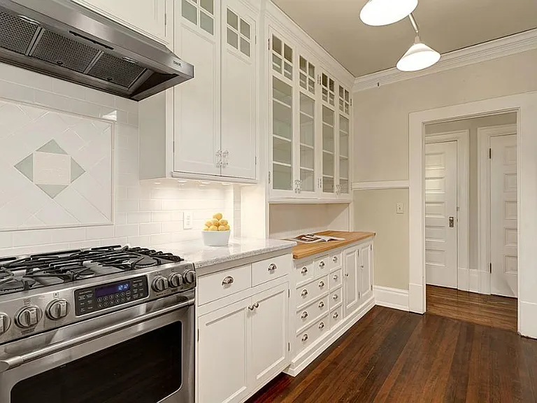 Kitchen with original cabinetry
