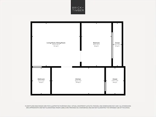 Floor plan 1 Bedroom 1 Bath