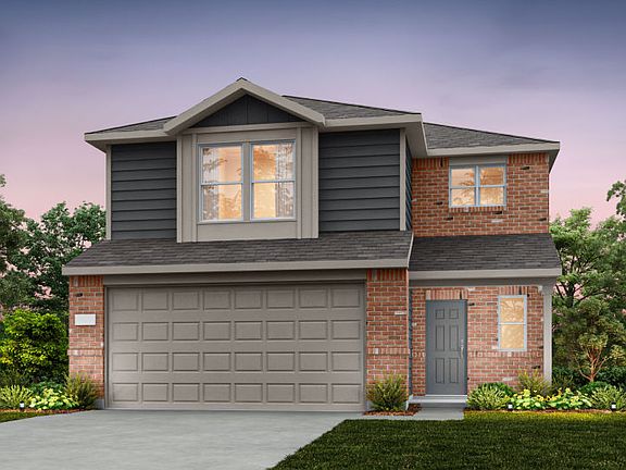 The Paluxy, a two-story home with 2-car garage, shown with home exterior LS103