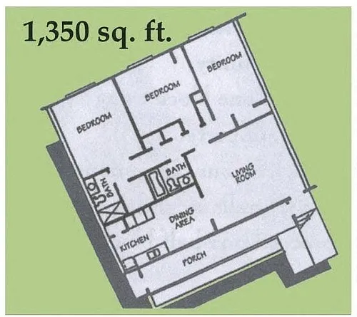 Floor plan 3 Bedroom 2 Bath