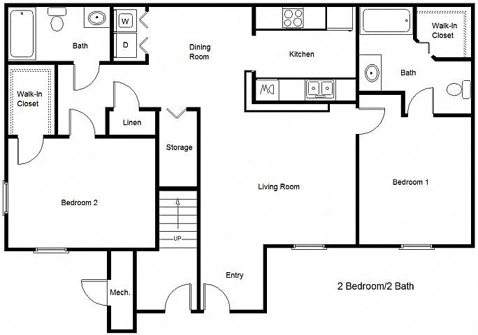 Floor plan Two Bedroom