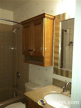 Hall bath, new toilet, cabinets & granite counter
