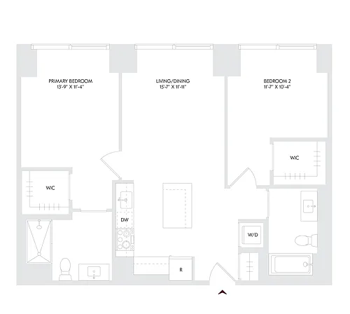Floor plan 2 Bed 2 Bath F