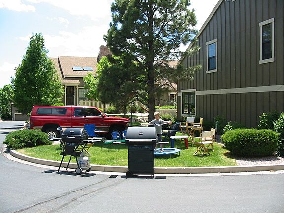 Grassy area great for block parties