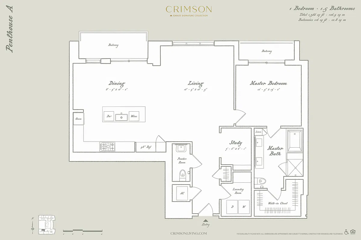 Floor plan Penthouse A with study