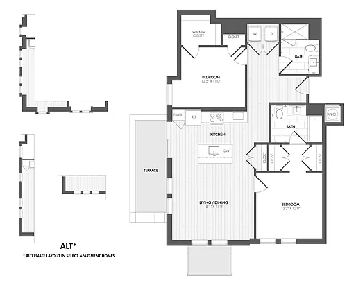 Floor plan Everton 2 Bed/2 Bath-2L-HC-Alt