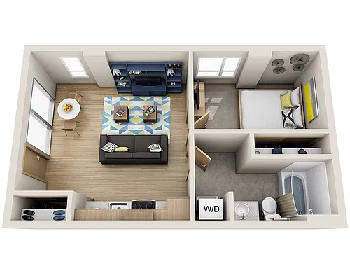 Floor plan One Bedroom A1G