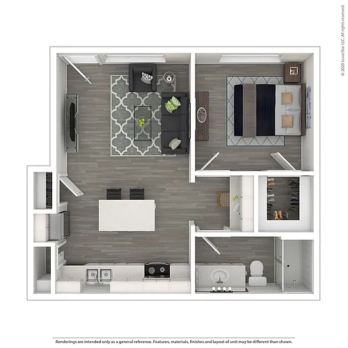 Floor plan 1 Bedroom/ 1 Bath