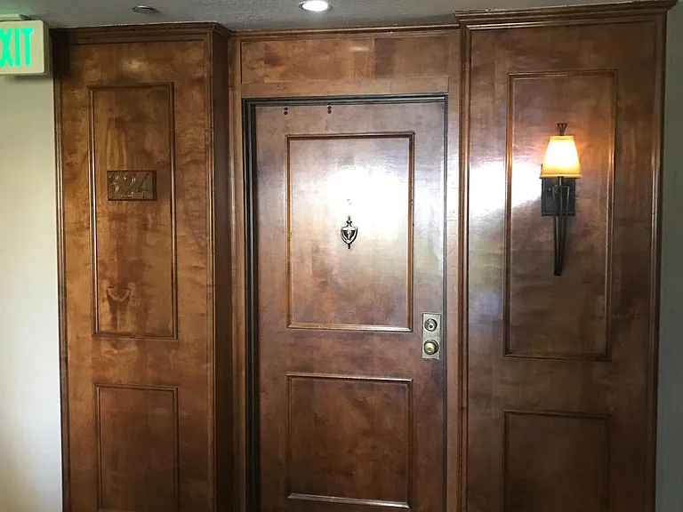 Solid mahogany entry to the home