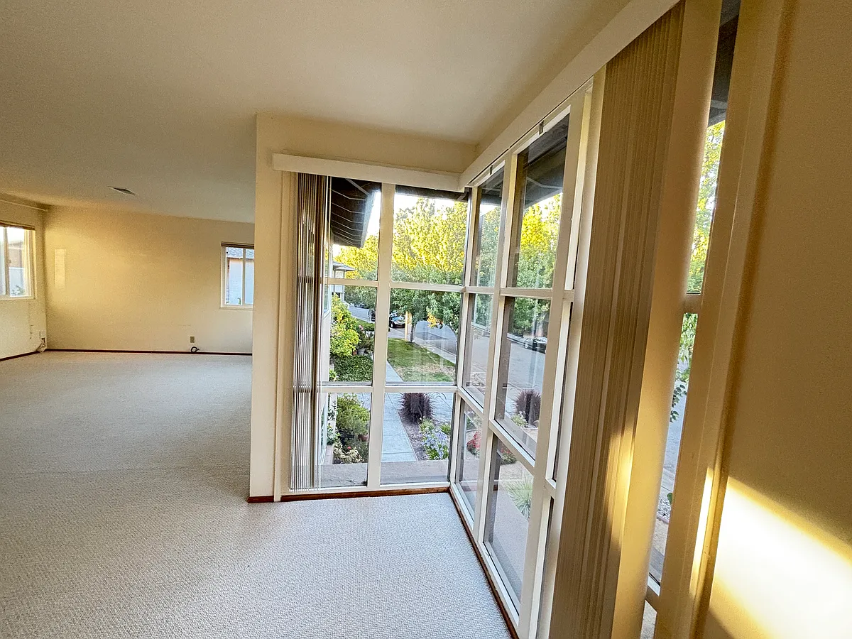 Living room is spacious and has enough brightness thru all corners. - 215 Waverley St #3