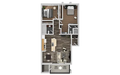 Floor plan Two Bedroom, Two Bath