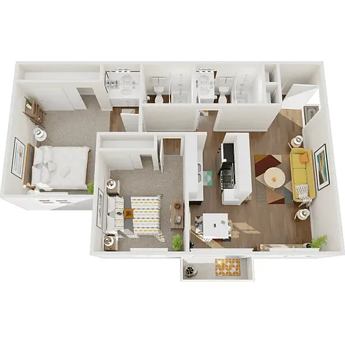 Floor plan 2 Bedroom 2 Bathroom
