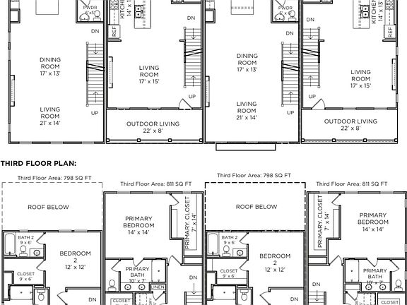 second and third floors, far left.