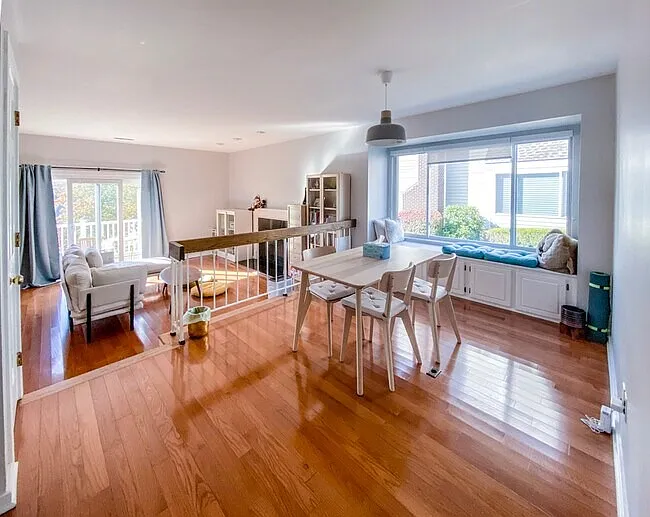 Sun-filled living and dining areas with natural light throughout the day.