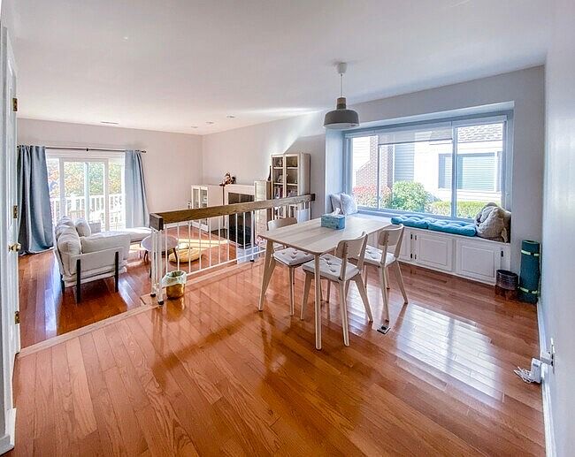 Sun-filled living and dining areas with natural light throughout the day.