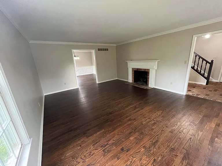 Living room with fireplace