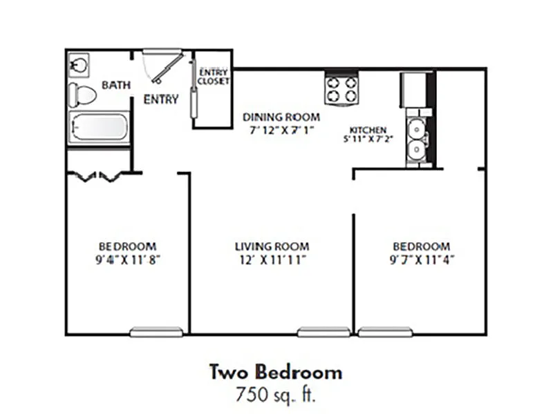 Floor plan 2 Bedroom