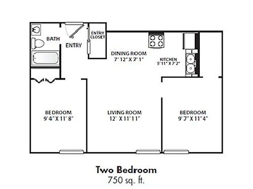 Floor plan 2 Bedroom