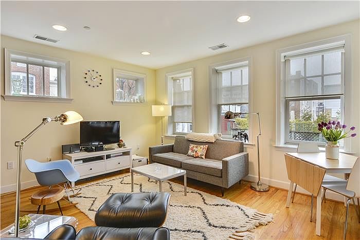 Living area with windows on 3 sides!