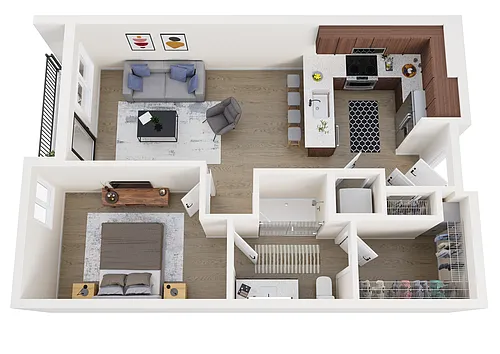 Floor plan 1 Bedroom 1 Bathroom