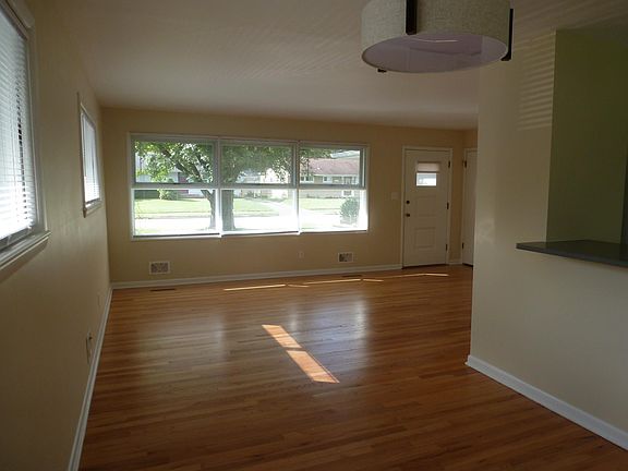 Dining room view into living room