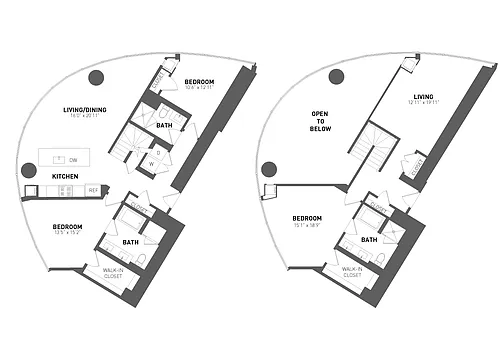 Floor plan 3 Bed 3 Bath Townhome-TH05