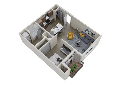 Floor plan Open 1x1 - A1