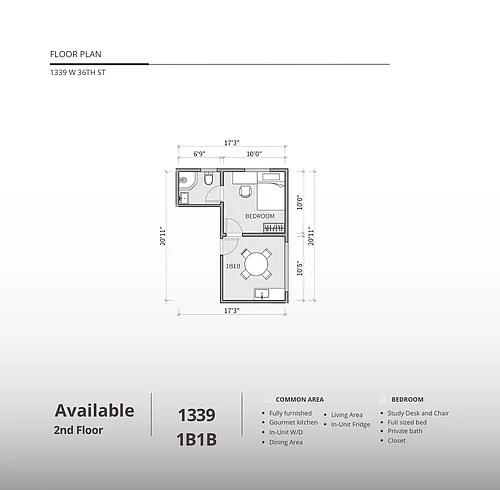 Floor plan Unit 1339 Rm 201
