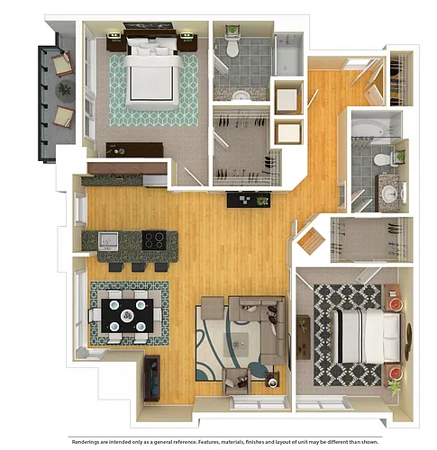 Floor plan 2 Bed 2 Bath