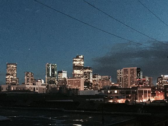 rooftop deck city view