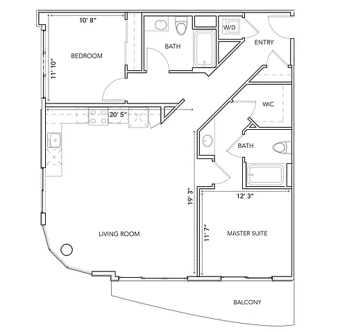 Floor plan Two Bed 20h