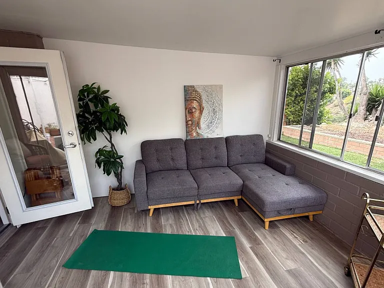 Sunroom 1 - flexible room - yoga, remote work area, exercise weights, wine and dining