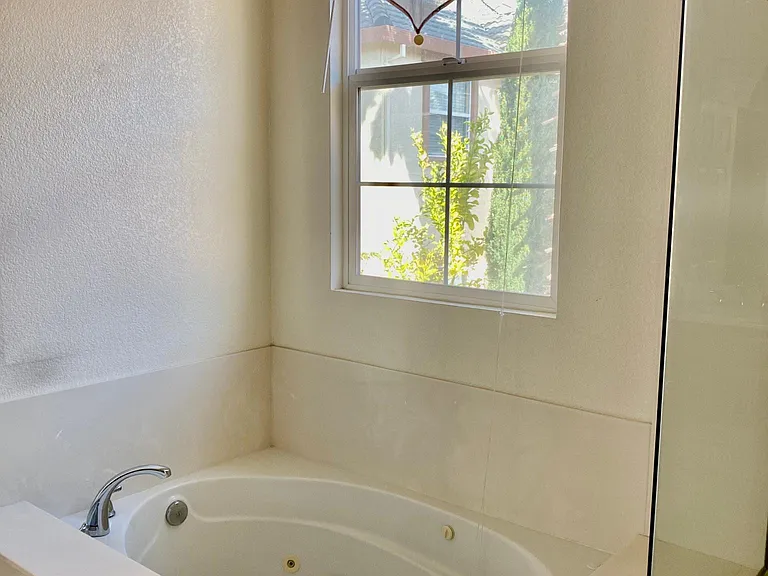 Master suite with jacuzzi tab and spacious walk- in closet