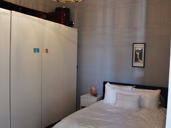 Spacious bedroom with massive closets