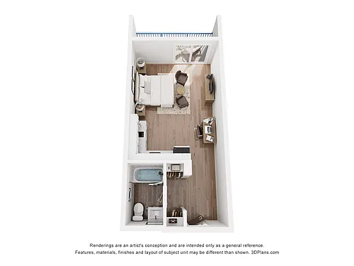 Floor plan Studio C with Private Balcony