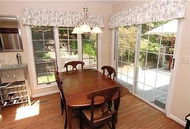 Eat-in kitchen, view of deck