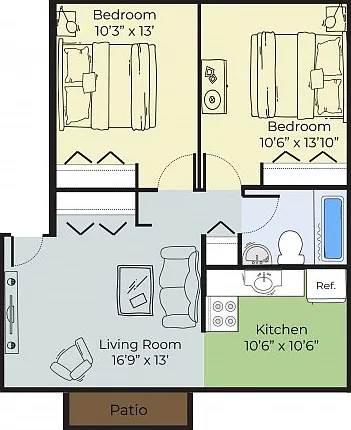 2 Bed 2 Bed