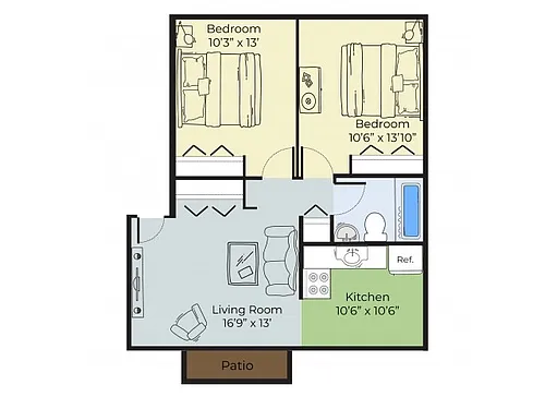 Floor plan Two Bedroom