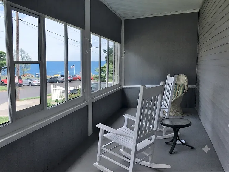 Water views from front porch rockers
