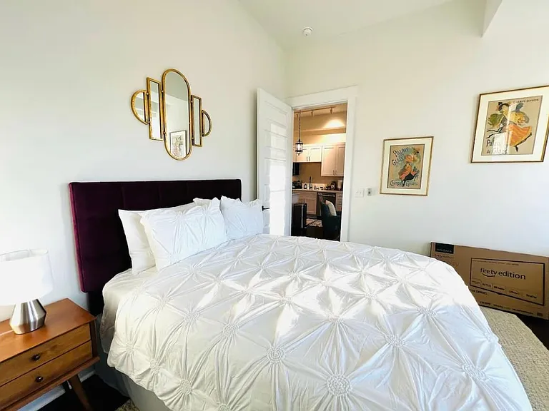 Two spacious bedrooms can each easily accommodate all of your bedroom furniture.